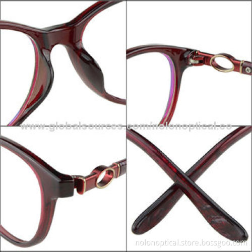 Retro Round Cat Eye Glasses, Front with Two Tone Acetate Color